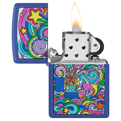 Zippo Abstract Color Art Royal Blue Matte