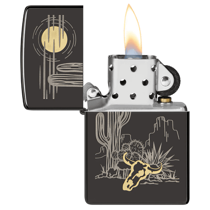 Zippo Western Desert Design High Polish Black