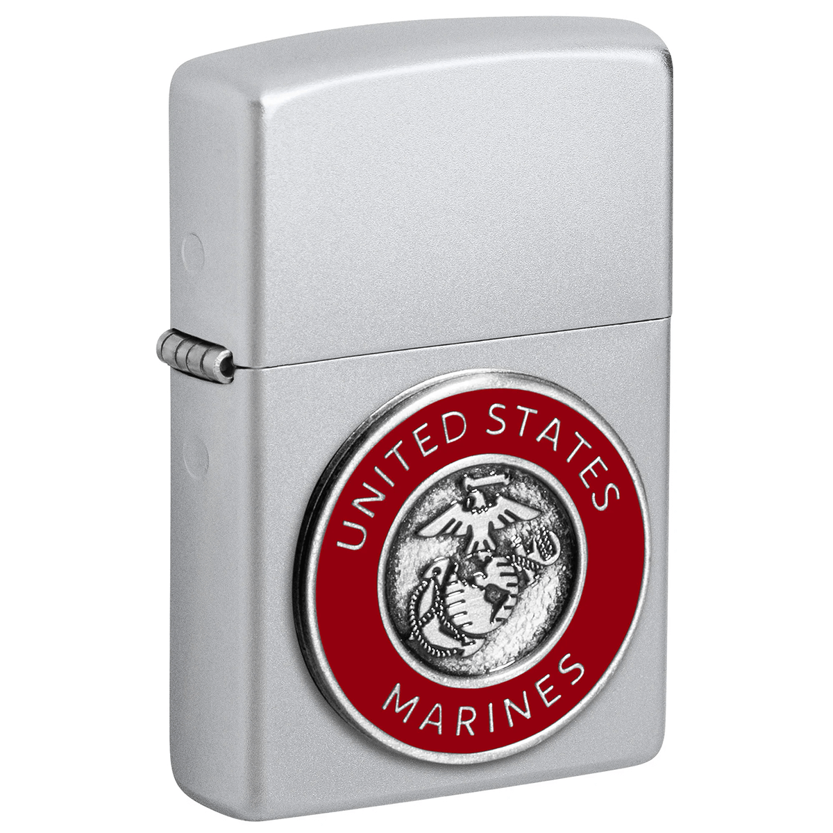 Zippo Us Marines Emblem Satin Chrome