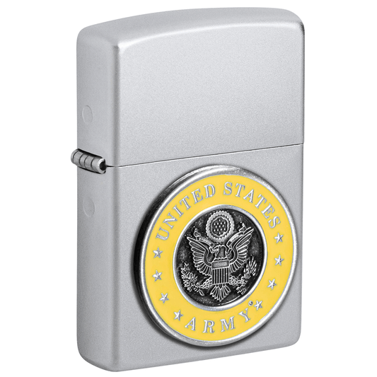 Zippo Us Army Emblem Satin Chrome