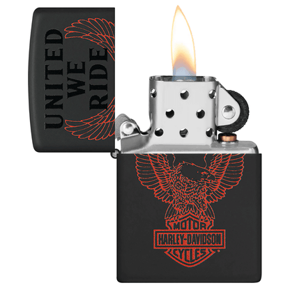 Zippo Harley Davidson "United We Ride" Matte Black