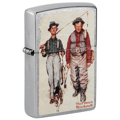 Zippo Norman Rockwell Fishermen Street Chrome
