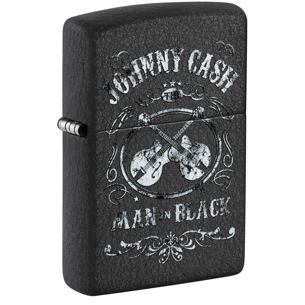 Zippo Johnny Cash Man In Black Crackle Finish