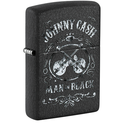 Zippo Johnny Cash Man In Black Crackle Finish