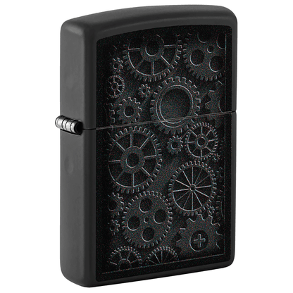Zippo Steampunk Pattern Design Matte Black