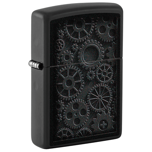 Zippo Steampunk Pattern Design Matte Black