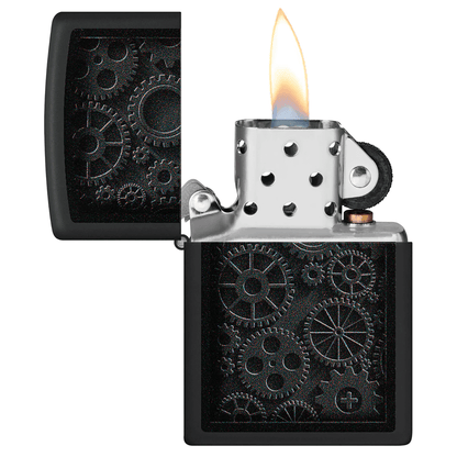Zippo Steampunk Pattern Design Matte Black