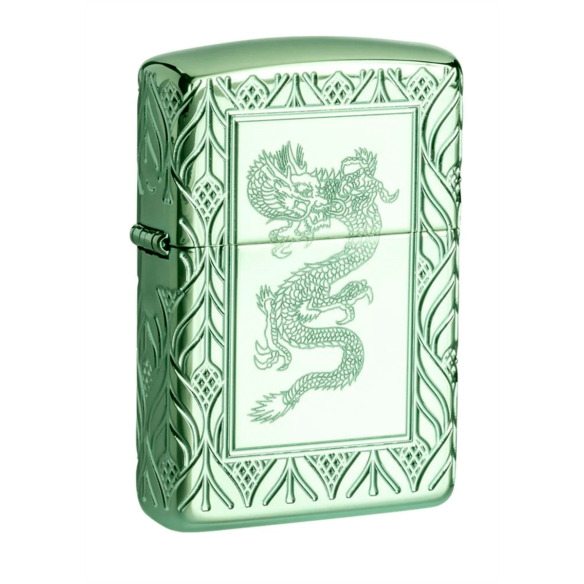 Zippo Armor High Polish Green Elegant Dragon Multicut