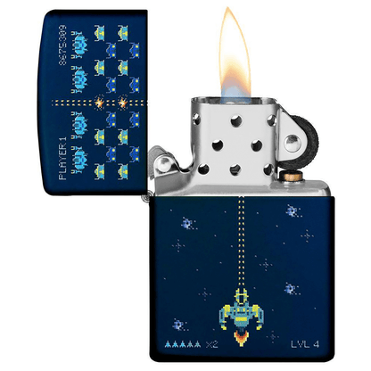 Zippo Vintage Arcade Game Navy Matte
