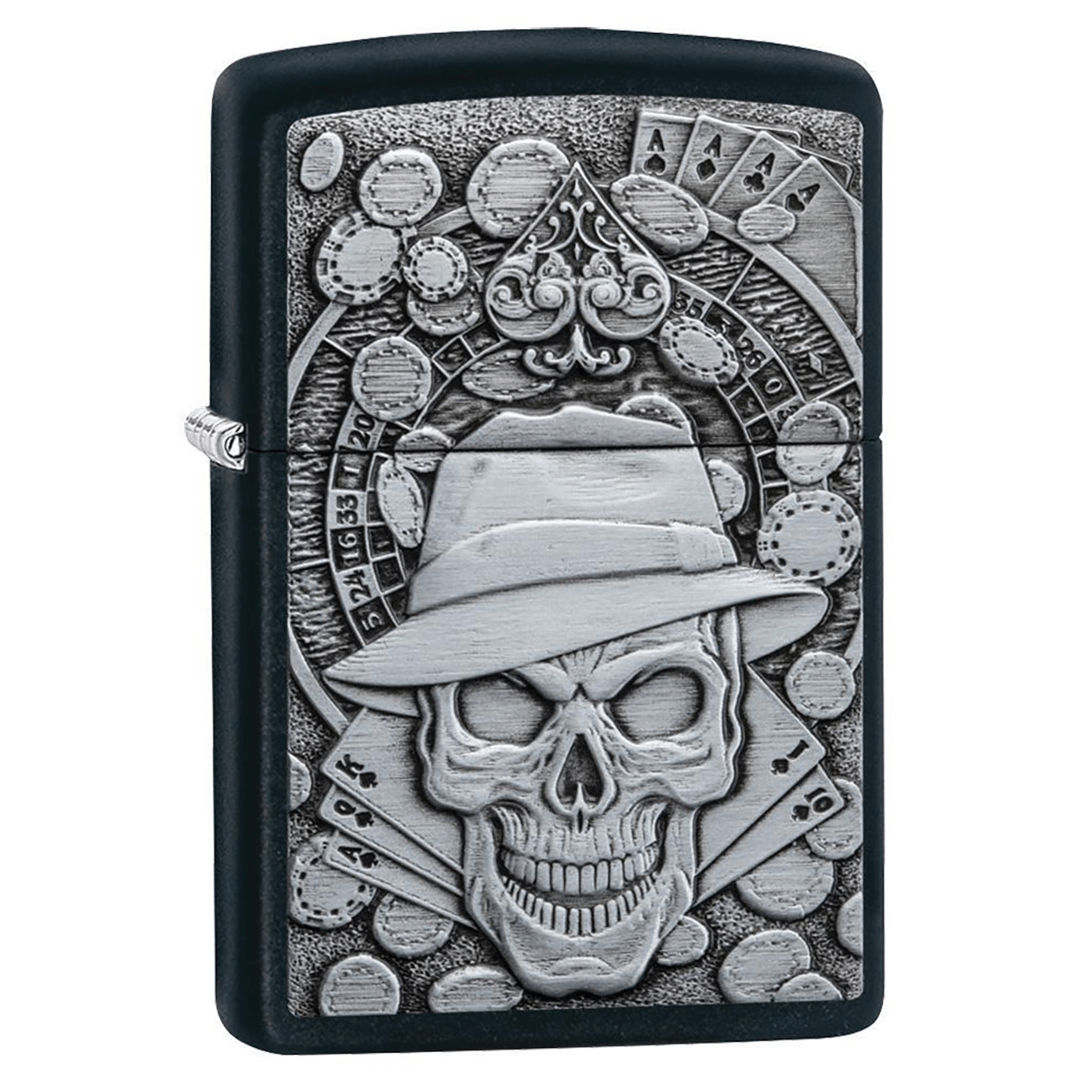Zippo Gambling Skull Black Matte