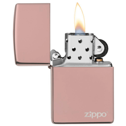 Zippo High Polish Rose Gold Zippo Logo