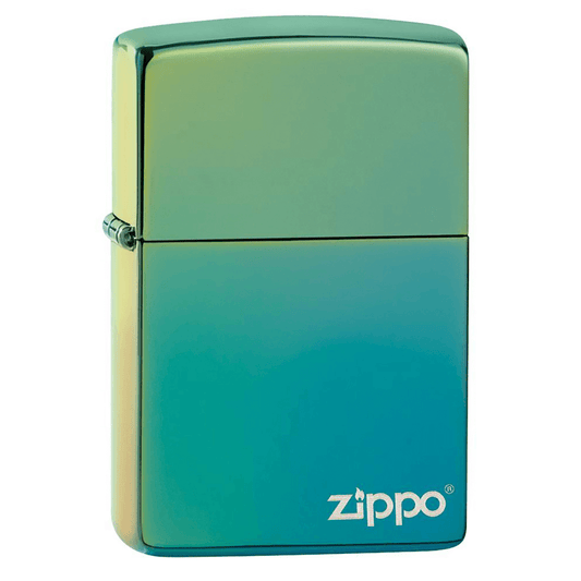 Zippo High Polish Teal Zippo Logo
