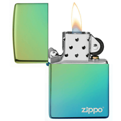 Zippo High Polish Teal Zippo Logo