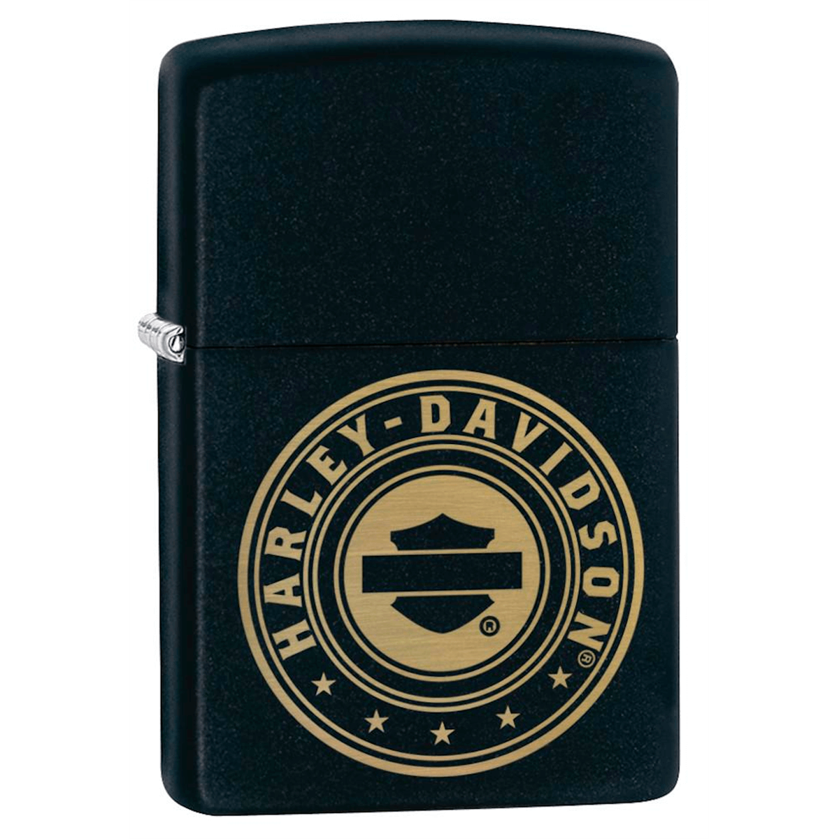Zippo Harley Davidson Bronze Bar And Shield Logo Black Matte