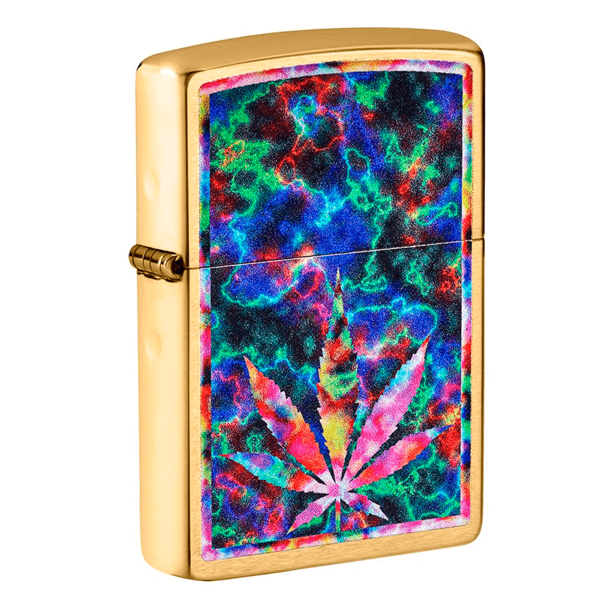 Zippo Psychedelic Leaf Brushed Brass