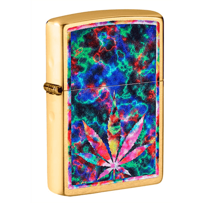 Zippo Psychedelic Leaf Brushed Brass