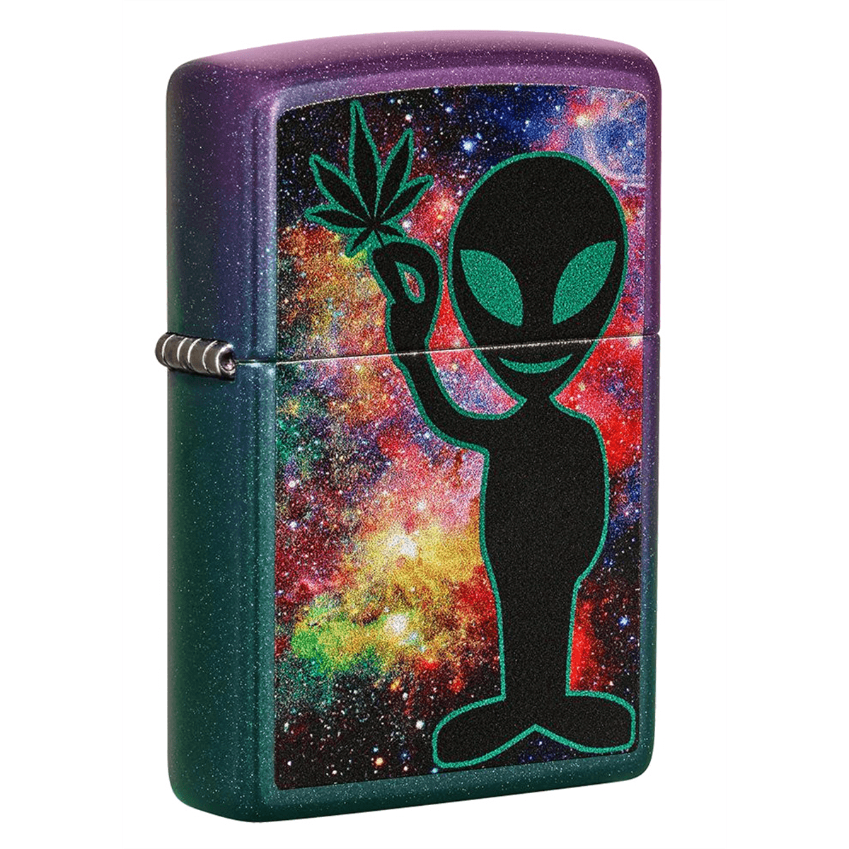 Zippo Alien Holding Leaf Iridescent