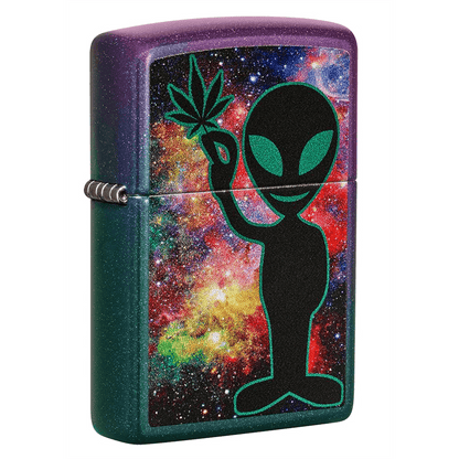 Zippo Alien Holding Leaf Iridescent