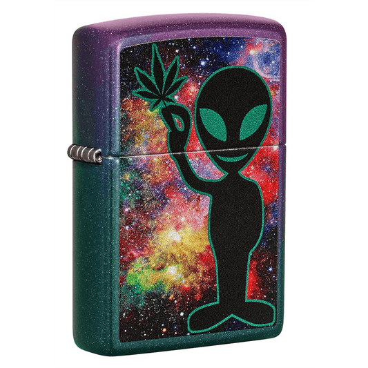 Zippo Alien Holding Leaf Iridescent