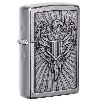 Zippo Eagle Shield Emblem Street Chrome