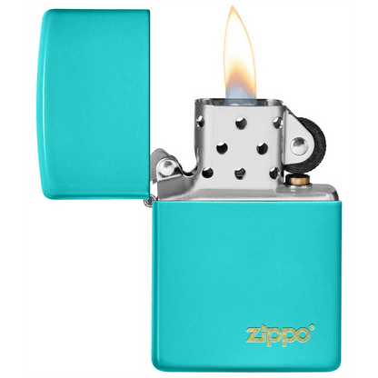 Zippo Flat Turquoise Matte Zippo Logo