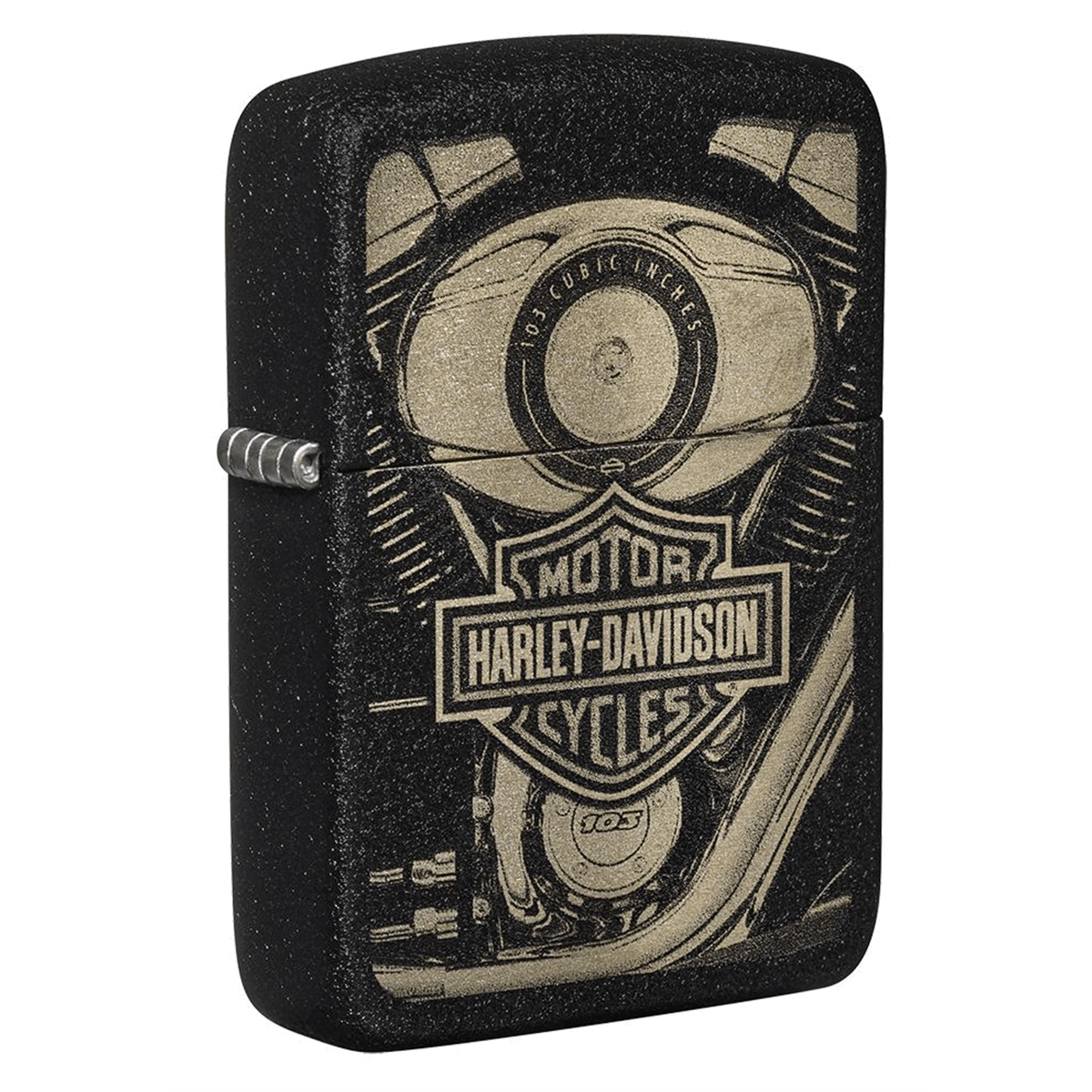Zippo Harley Davidson 1941 Replica Engine Crackle Black