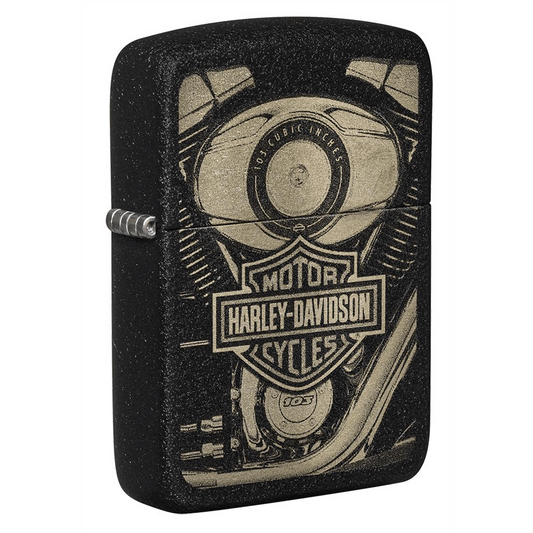 Zippo Harley Davidson 1941 Replica Engine Crackle Black