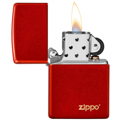 Zippo Classic Red Metallic Zippo Logo