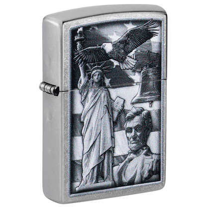 **ZIPPO AMERICAN ICON STREET CHROME COLOR IMAGE