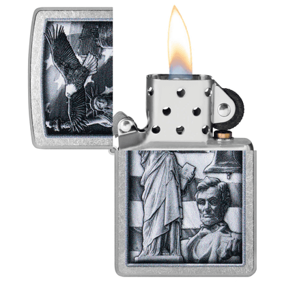 **ZIPPO AMERICAN ICON STREET CHROME COLOR IMAGE