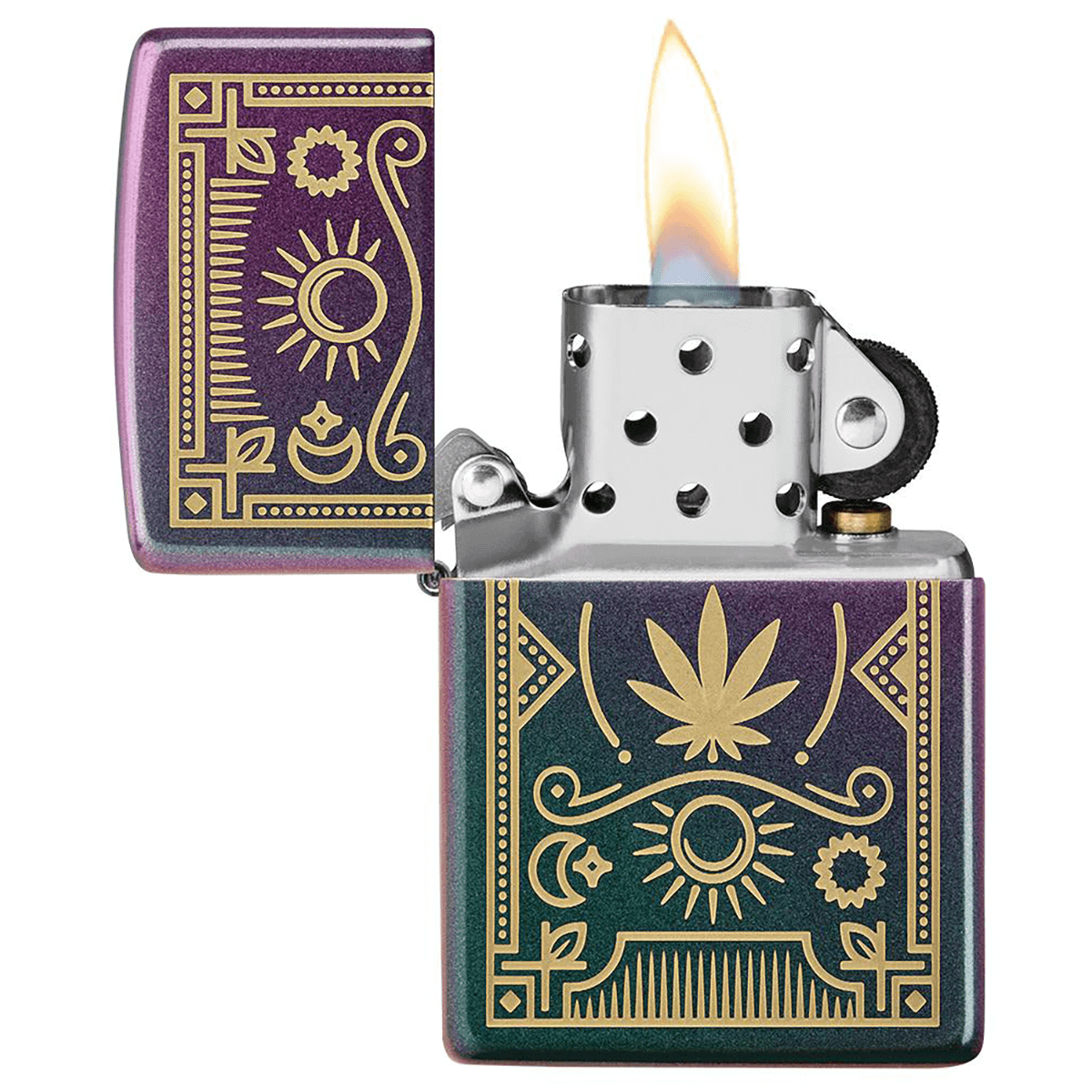 Zippo Leaf Design Iridescent