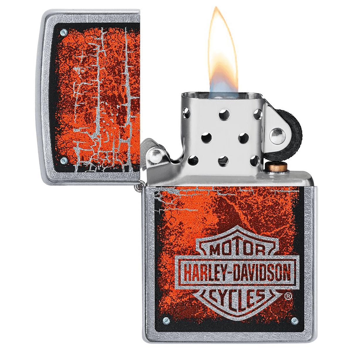 Zippo Harley Davidson Worn Out Design Street Chrome