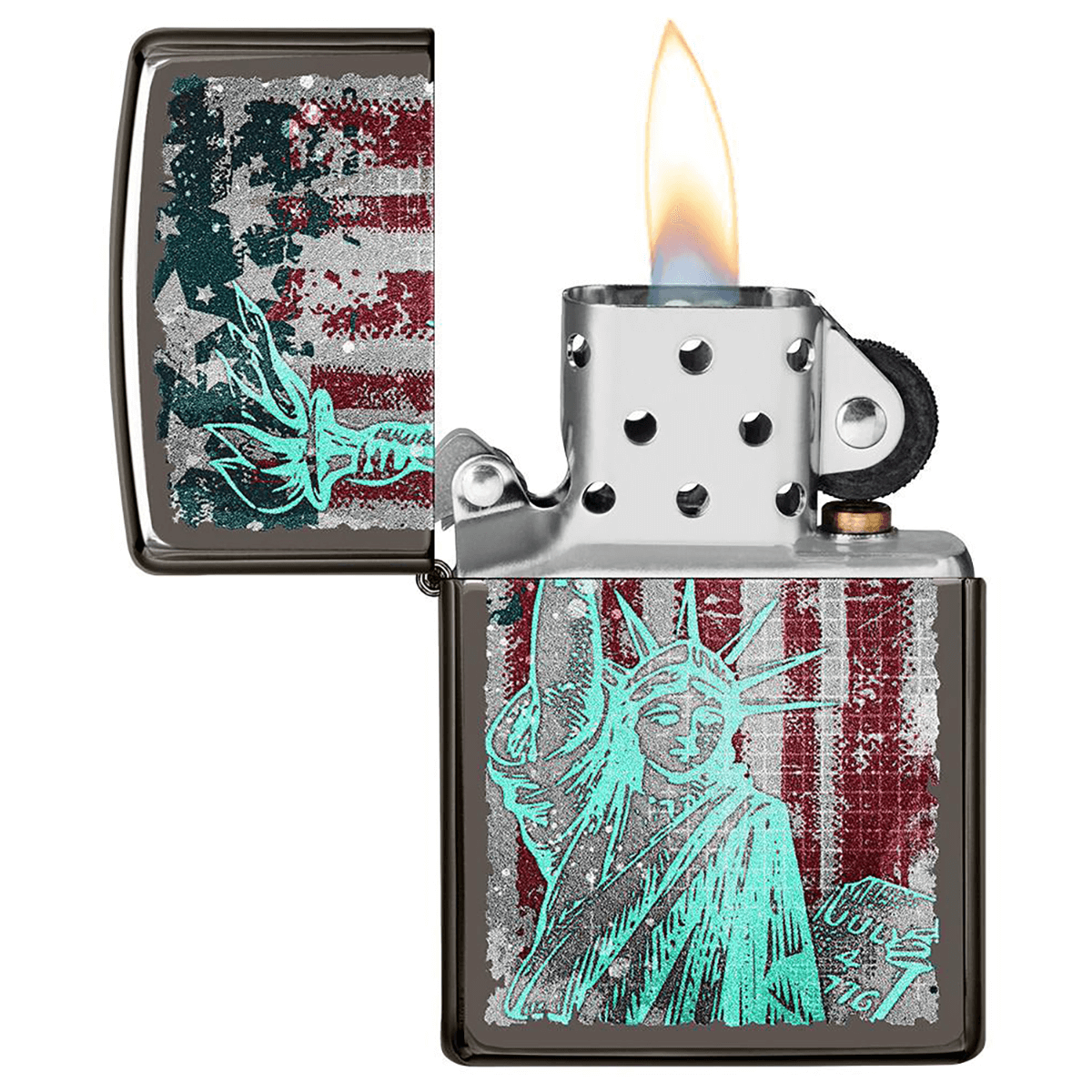 Zippo Black Ice Statue Of Liberty