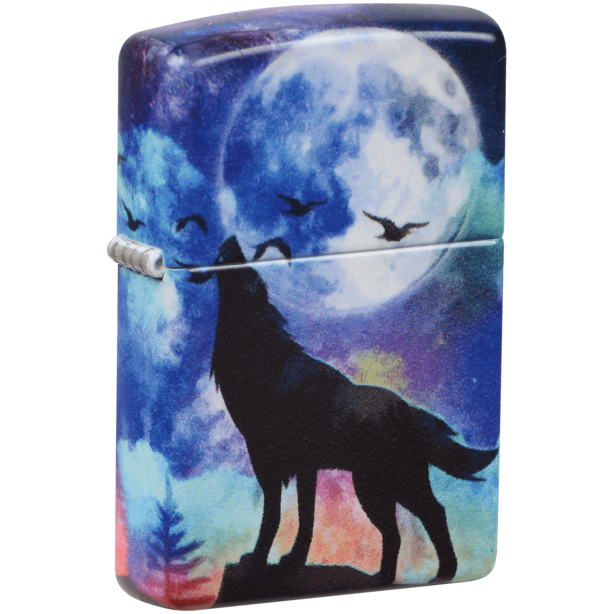 Zippo Matte Multi Color Wolf Design
