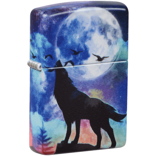 Zippo Matte Multi Color Wolf Design