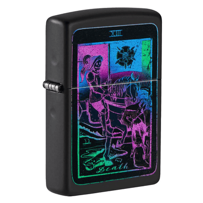 Zippo Black Matte Tarot Card Design