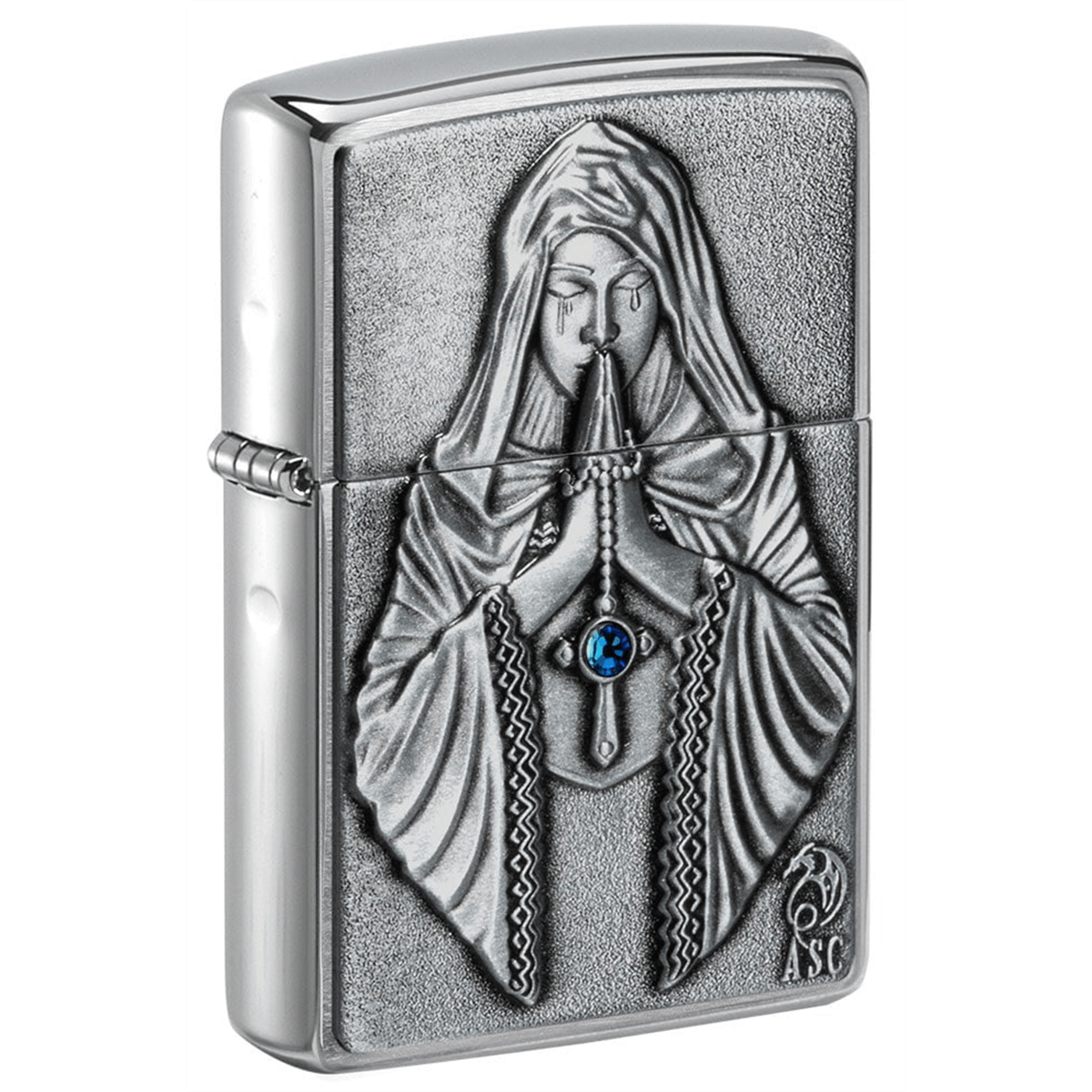 Zippo Brushed Chrome Anne Stokes Praying Woman