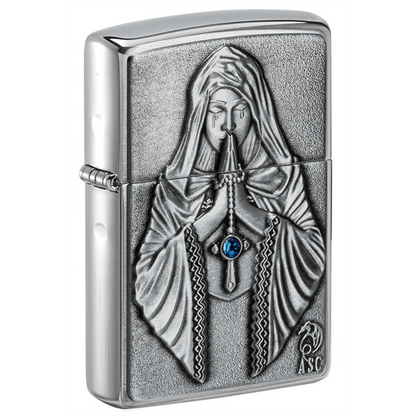 Zippo Brushed Chrome Anne Stokes Praying Woman