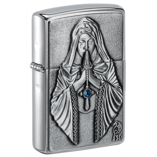 Zippo Brushed Chrome Anne Stokes Praying Woman