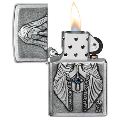 Zippo Brushed Chrome Anne Stokes Praying Woman