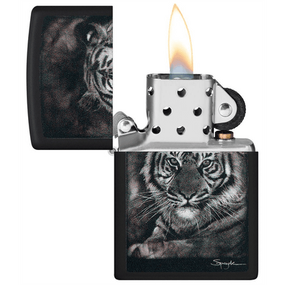 Zippo Black Matte Spazuk Tiger