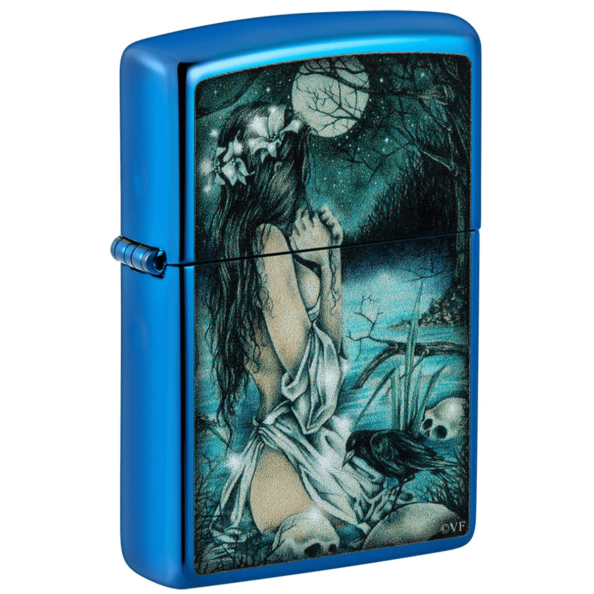 Zippo High Polish Blue Victoria Frances Design