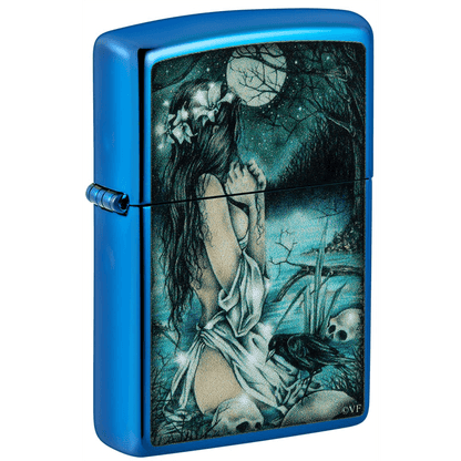 Zippo High Polish Blue Victoria Frances Design