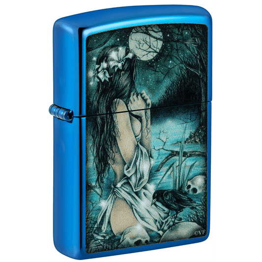 Zippo High Polish Blue Victoria Frances Design