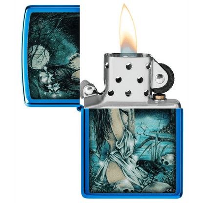 Zippo High Polish Blue Victoria Frances Design