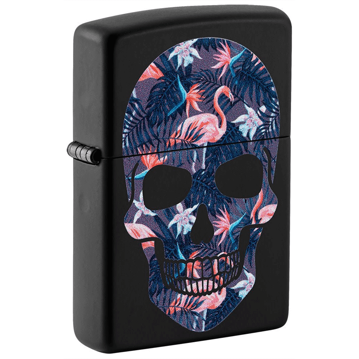 Zippo Black Matte Flamingo Skull