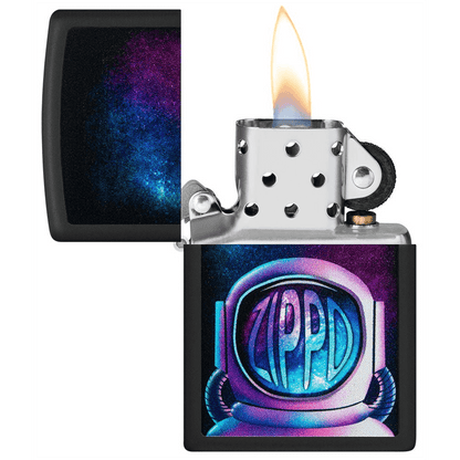Zippo Black Matte Astronaut Desgin