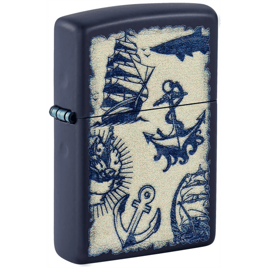 Zippo Navy Matte Nautical Design
