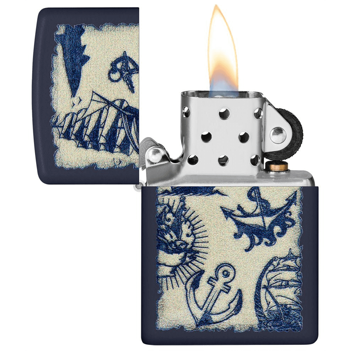 Zippo Navy Matte Nautical Design