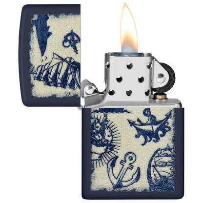 Zippo Navy Matte Nautical Design